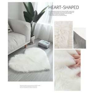 Liebestyp Flauschigen Teppich, Plüsch Flauschigen Bett Teppich Für Schlafzimmer Nach Hause-Weiß 30x40CM