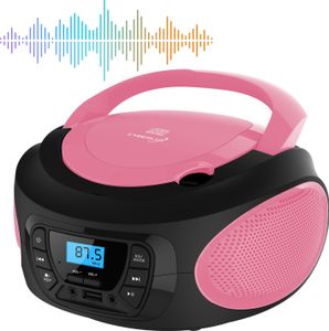 Cyberlux Tragbarer CD-Player Kinder Radio CD-Radio Stereoanlage Boombox pink Cyberlux Tragbarer CD-Player Kinder Radio CD-Radio Stereoanlage Boombox pink