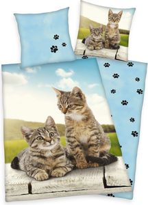 Herding Wende Bettwäsche Set Katzen Bettwäsche 2 tlg.135 x 200cm