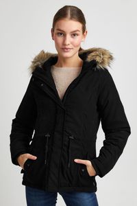 OXMO OXLona Damen Winterjacke Damenjacke Jacke Mit Fellkapuze gefüttert mit hochabschließendem Kragen
