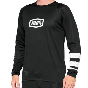 100% R-Core Youth Long Sleeve Jersey, black/white, L