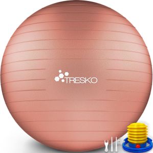 TRESKO lopta na cvičenie (korálovo-ružová, 75 cm) s pumpičkou Fitness lopta Lopta na jogu Lopta na sedenie Športová lopta Pilates lopta Športová lopta