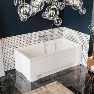 BADLAND Badewanne Rechteck Elza 150x70 mit Acrylschürze, Füßen und Ablaufgarnitur GRATIS