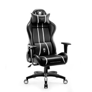 Diablo X-One 2.0 Gaming Stuhl Bürostuhl Schreibtischstuhl Verstellbare Armlehnen Ergonomisches Design Nacken/-Lendenkissen Farbe: Schwarz-Weiß,  Größe Normal