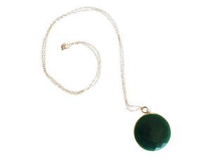 Gemshine - Damen - Halskette - 925 Silber - Vergoldet - Smaragd - Grün - CANDY - 60 cm