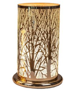 Formano Baumdekor LED Tischlampe mit Touch-Funktion 24 cm goldfarben Edelstahl