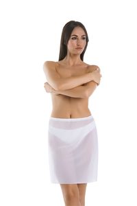 Damen Polyester Halber Slip Unterrock Petticoat Tamara, Größe:M, Farbe:Weiß