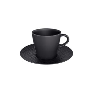 Villeroy & Boch Espressotasse und -Untertasse Manufacture Rock - Schwarz - 60 ml