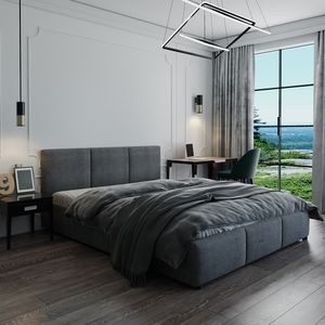 Čalouněná postel 160×200 s úložným prostorem pro ložní prádlo šedá 028-45 Nela