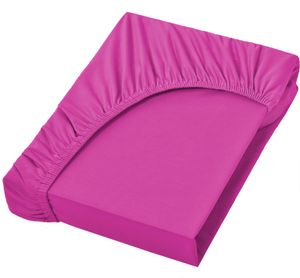 Jersey Spannbettlaken Spannbetttuch, 100% Baumwolle, 120x200cm, Pink