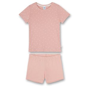 Sanetta Mädchen Schlafanzug - Pyjama, Baumwolle, Punkte, Rundhals, kurz Rosa 116