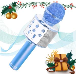 Standmikrofon Kinder Mikrofon Mikrofonstativ Spielzeug Karaoke Soundeffekte Blau 