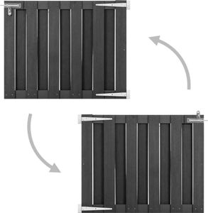 Garden Home Gartentür Gartentor WPC 100x80 cm Grau|Zauntür Gartenpforte Gartenzaun Tür Stablie