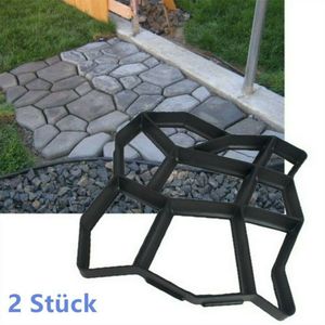 2 Stück Betonform DIY Gießform Pflasterform Kunststoff Natursteine Terrasse Garten Gehweg 43×43×4cm