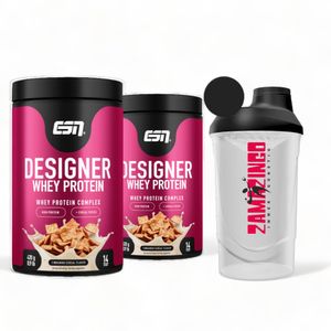 2x ESN Designer Whey Protein Cinnamon Cereal 420g | Hochwertiges Eiweißpulver und Nahrungsergänzungsmittel für effektiven Muskelaufbau | Gratis Zama4zingo Protein Shaker 600ml