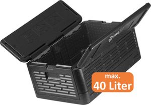 Mahlzeit Thermobox faltbar, 60 x 40 x 25,5 cm, 40 L, Schwarz, Styroporbox für kalte und warme Speisen