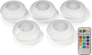 EASYmaxx 5x LED-Lichter Farbwechsel Spot Unterbau Batterie Timer Fernbedienung