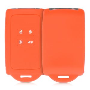 kwmobile Autoschlüssel Hülle kompatibel mit Renault 4-Tasten Smartkey Autoschlüssel (nur Keyless Go) - Silikon Schutzhülle Schlüsselhülle Cover in Orange