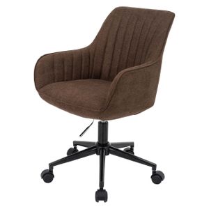 Bürostuhl HWC-J62, Drehstuhl Schreibtischstuhl Lehnstuhl, Stoff/Textil mit Armlehne  braun