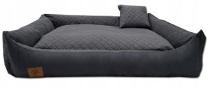 Luxusná čalúnená posteľ pre veľké psy 120x90cm s reverzibilným vankúšom