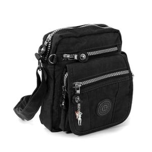 Taška Street Nylonová taška Dámska taška cez rameno čierna 15x8x18 OTJ215S