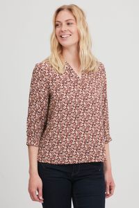 fransa FRBAFLOW Damen Shirt 3/4-Arm Bluse mit V-Auschnitt und Allover-Print 100% Viskose LENZING(TM) ECOVERO(TM)