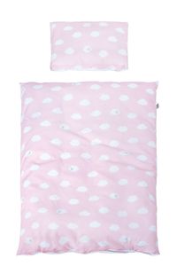 roba Bettwäsche 2-tlg, Kollektion 'Kleine Wolke rosa', Kinderbettwäsche 100x135 cm, 100% Baumwolle