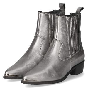 Apple of Eden Damen Cowboy Boots/Stiefeletten WHITNEY Silber Glattleder Größe: 39