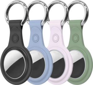 Dux Ducis sada 4 flexibilních silikonových pouzder s poutkem na klíče pro Apple AirTag (černá, zelená, růžová, modrá)
