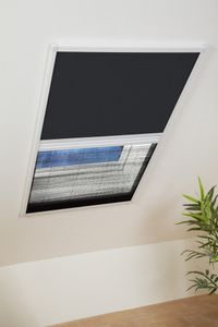Sonnenschutz Insektenschutz Kombi-Dachfenster-Plissee 110 x 160 cm in Braun