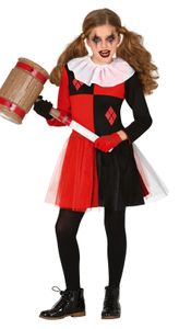 Horror Clown Kostüm für Mädchen, Größe:140/146