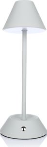 Nordstern LED Akku Tischlampe mit Touchfunktion - Wiederaufladbare Tischleuchte mit USB-C Kabel - Warmweiß Dimmbar 3000K-6000K - 28,5 cm Hellgrau