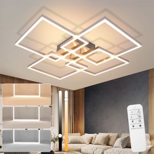 ZMH stropné svietidlo LED stropné svetlo obývacia izba 64CM obývacia izba lampa moderná stmievateľná s diaľkovým ovládaním 36W strieborná spálňa stropné osvetlenie obdĺžnikový dizajn kuchynská lampa do jedálne kuchyňa
