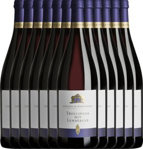 VINELLO 12er Weinpaket - Trollinger mit Lemberger 1,0 l 2020 - Collegium Wirtemberg