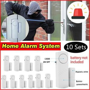10 Sätze Tür Fenster Einbruchalarm Batterien Wireless Home Security Sirenen Sound Alarm Sensor Magnetisch (Batterie nicht enthalten)