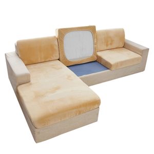 1 Set Sofa Deckel Weiche Elastizität Plüsch Anti-Fade Couch Protector für Zuhause-Beige Gelb 4