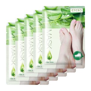Fußmaske Hornhautentferner Fusspeeling Socken Fußpflege mit Aloe Vera, 5 Paar