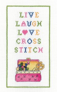 Heritage Kreuzstich Set Aida "Liebe Kreuzstich", Zählmuster, KSLC1645-A, 11x20,5cm