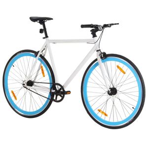 vidaXL Bicykel s pevným prevodom biely a modrý 700c 59 cm