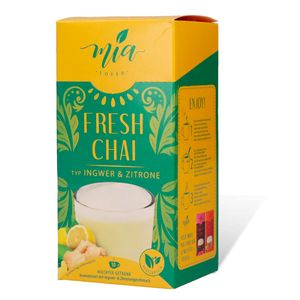 MIA Fresh Chai Ingwer & Zitrone Instant Milchtee Getränk (10 Sticks x 25g) Einfache Zubereitung, löslich