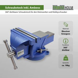 Schraubstock parallel 360° drehbar mit Amboss für Werkbank 200 mm / 8"