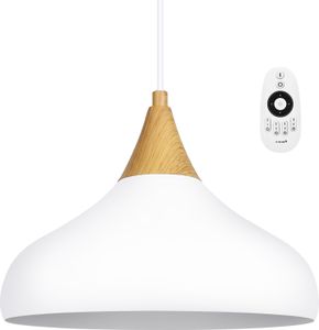 tomons Pendelleuchte Dimmbar mit Fernbedienung, Hängeleuchte Skandinavisch Modern Stil, Weiß, Deckenleuchte mit Glühbirne, Farbtemperatur und die Helligkeit Stufenlos Einstellen, für Esszimmer
