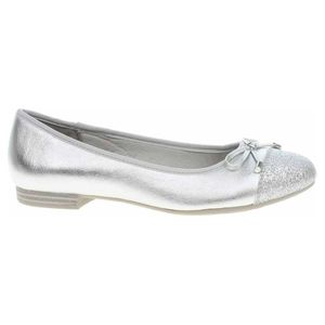 MARCO TOZZI Damen Ballerina by GMK Schleife runde Form 2-82100-42, Größe:38 EU, Farbe:Silber