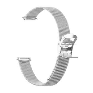 Uhrenarmband aus Metall, Uhrenarmband, mit Schnalle in Silber für Fitbit Luxe Uhrenersatzteile