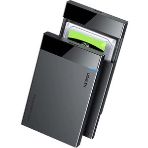 Festplattengehäuse + Ugreen 2,5'' USB-C 3.0 (5 GB/s) SSD / HDD-Gehäuse + 0,5 m Kabel, schwarz