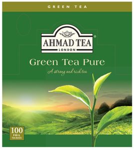 Ahmad Tea- Grüner Tee Pure aroma Einzeln versiegelt 200g, 100 Beutel