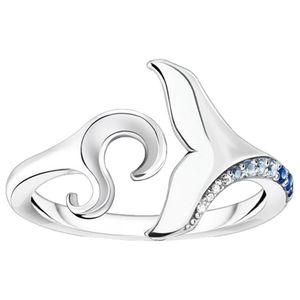 Thomas Sabo TR2385-644-1 Ring Damen Schwanzflosse und Welle Blaue Steine Gr. 56