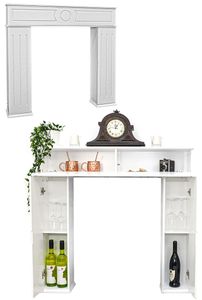 Geheimfach Kaminkonsole XL Stauraum 107x100cm Deko Kamin Holz Konsole Umrandung