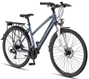 Licorne Bike Premium Touring Trekking Bike in 28 Zoll - Fahrrad für Jungen, Mädchen, Damen und Herren - 21 Gang-Schaltung - Mountainbike - Crossbike