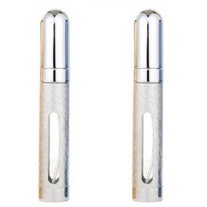 INF Mini nachfüllbare Parfüm-Sprühflasche, Glasflasche 12 ml, 2er-Pack Silber